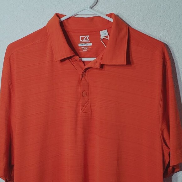 Cutter & Buck CB Orange Polo Shirt Large DryTec Moisture Wicking Breathable NWT - Picture 5 of 10